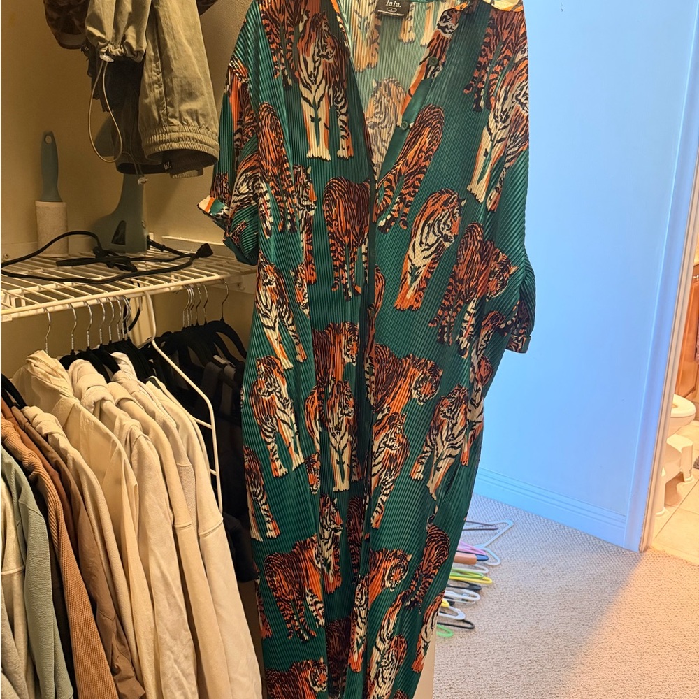 Dressed in LALA Green Tiger Print Maxi Dress